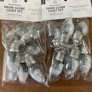 2 NWT packages LED Christmas snow globe bulb light snow trees decor